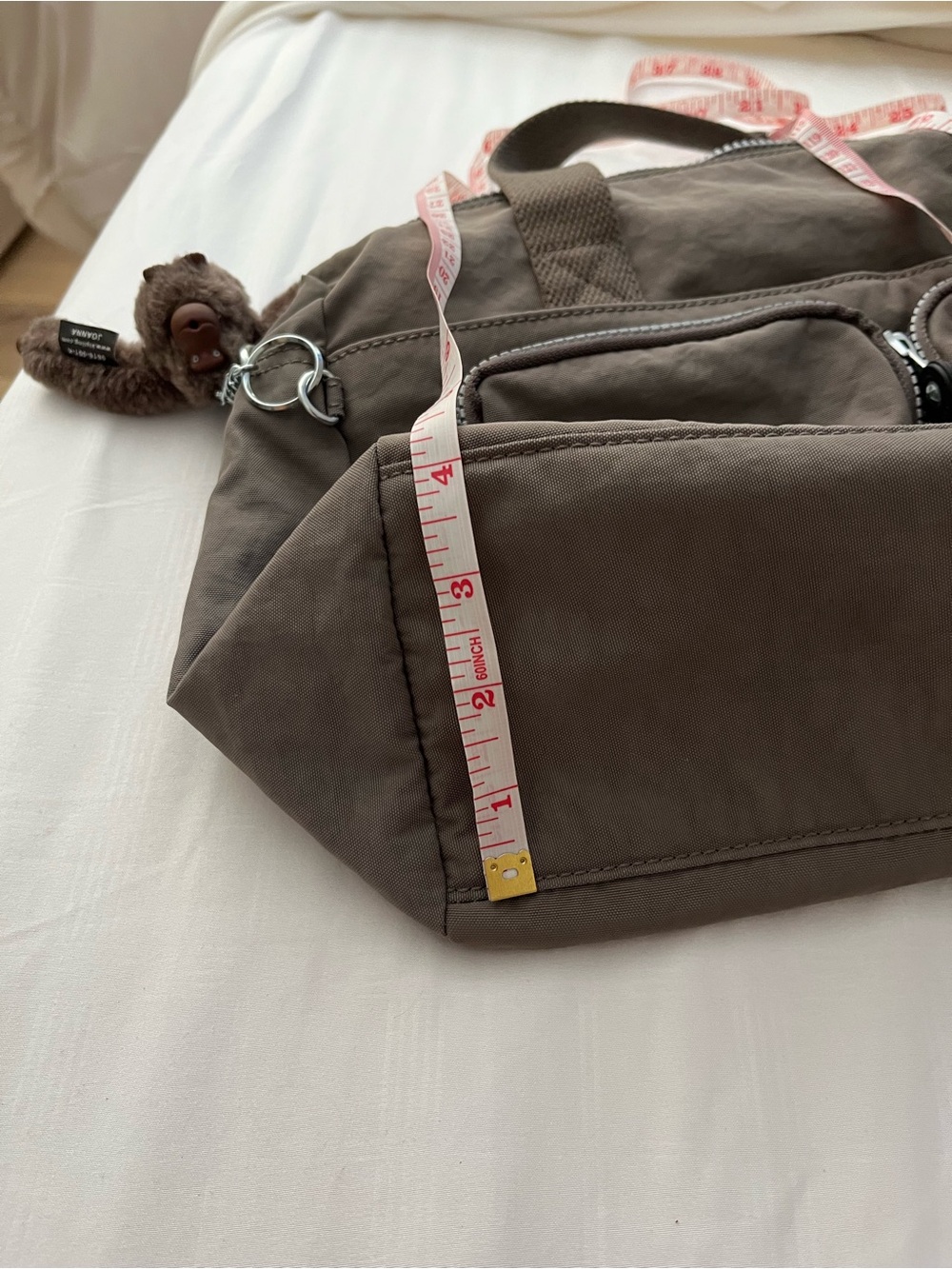 Kipling Cyrene Nylon Taupe Crossbody Satchel - Picture 11 of 12